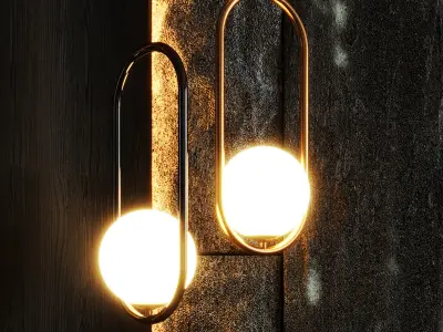 Modern small glass ceiling light Low-poly 3D model