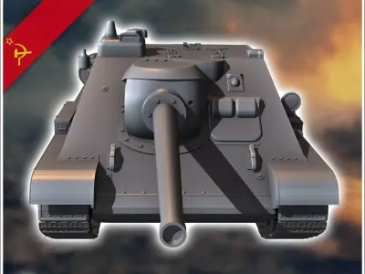 SU-85 tank destroyer - Soviet army WW2 Second World East front O 3D print model
