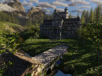 Mansion Scene 3D model