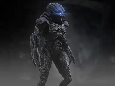 Alien Skyline  Low-poly 3D model