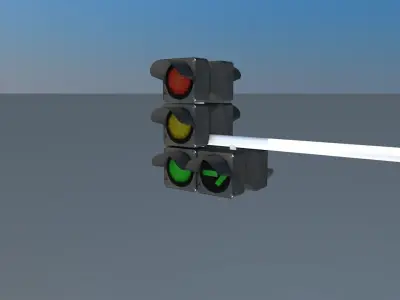 Traffic Light Low-poly 3D model 7