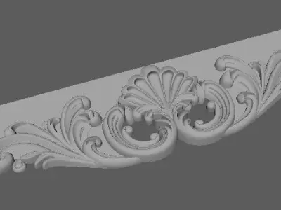 Central decor ornament for furniture 3D model 1102