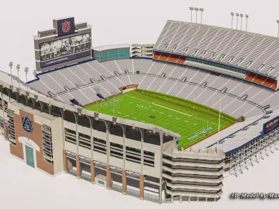 Jordan-Hare Stadium Low-poly 3D model