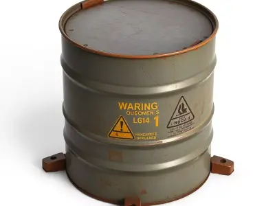 Industrial Weathered Storage Barrel Drum Low-poly 3D model