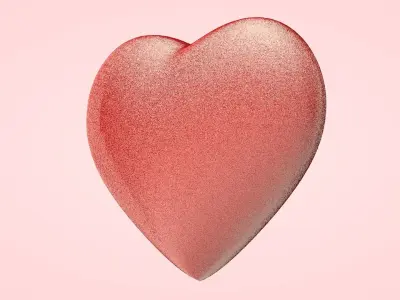 Rough and Glossy Hearts Low-poly 3D model