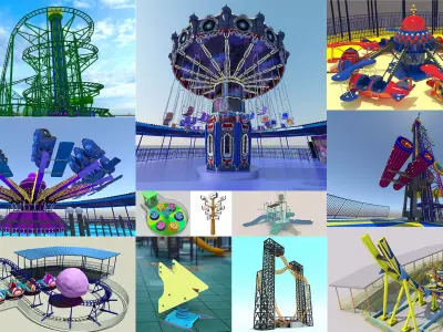 Rides Attraction Collection 3D Model Pack