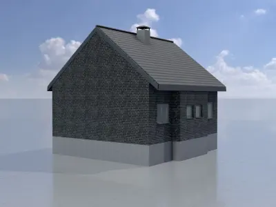 Modern single-family house version 3 L Low-poly 3D model