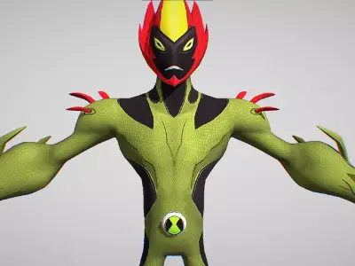 Swampfire - Omnitrix Sample Of Methanosian - Ben 10 Omniverse 2 Low-poly 3D model