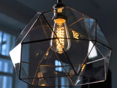 Pendant geometric glass light The Big Dome Free 3D model