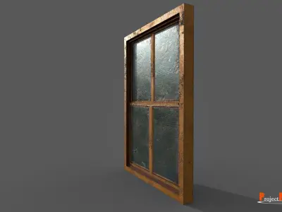 Window Old Factory LowPoly-Version 03 Low-poly 3D model