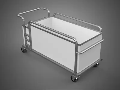 CLOTHES HAMPER BIN LAUNDRY HOSPITAL HOTEL CART TROLLEY BASKET 3D model