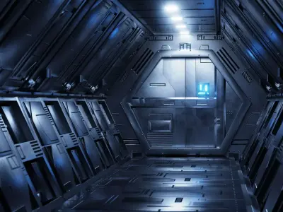 Sci-Fi Airlock Corridor 3D model