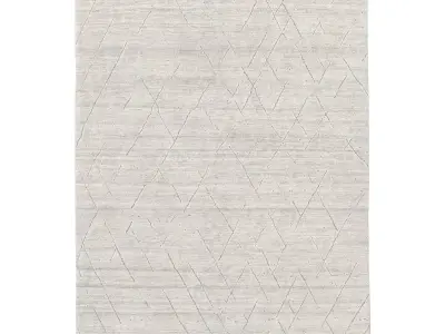 SADAL HAND-KNOTTED WOOL and SILK RUG 3D model