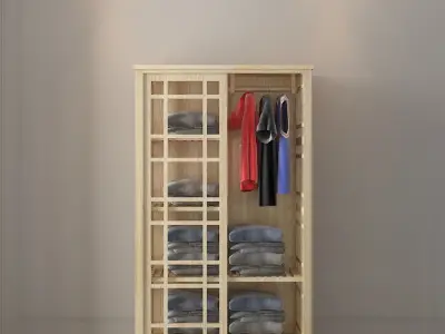 wooden rack Low-poly 3D model