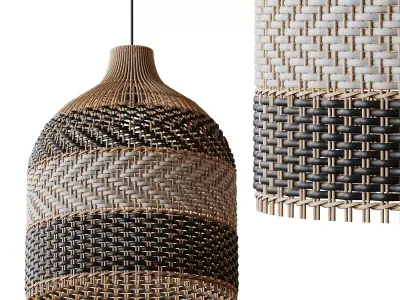 Contemporist Rattan Pendant Light Woven Light Fixture 3D model
