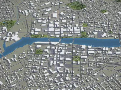 Rockford - Illinois  Low-poly 3D model