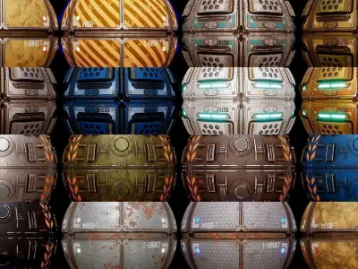 COMPLETE SCIFI TEXTURES COLLECTION V1 - V3 3D Model Pack