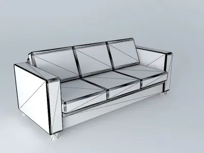 Modern sofa light gray  Free 3D model