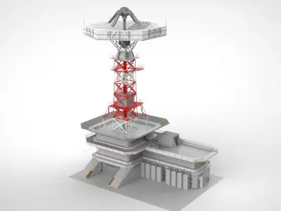 sci-fi antenna post 3 3D model