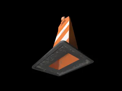 Traffic cone Low-poly 3D model 14