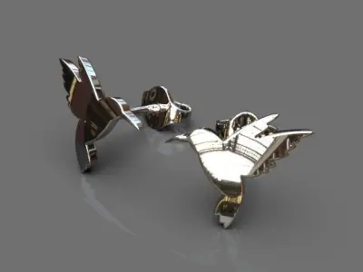 Light bird earrings 3D print model