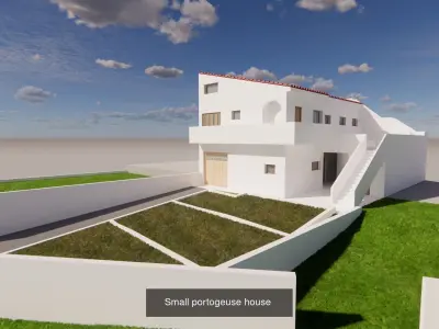 Traditional houses with roof tiles collection 3D Model Pack