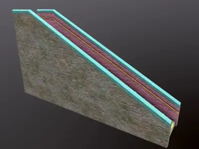 Old Colorful Stairs Low-poly 3D model