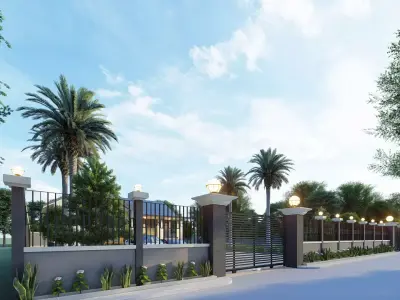 House Design Modern Exterior One Storey Low-poly 3D model