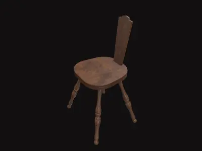 Medieval Spinning Chair Low-poly 3D model