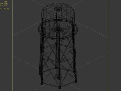 City-water tower 01 3D model