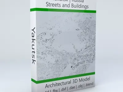 Yakutsk Streets and Buildings 3D model