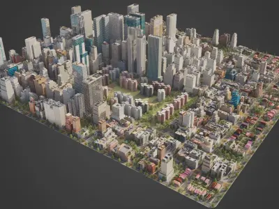 Realistic City S6-v2 MAYA Low-poly 3D model