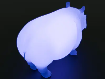 Indirect lighting of hippopotamus 3D model
