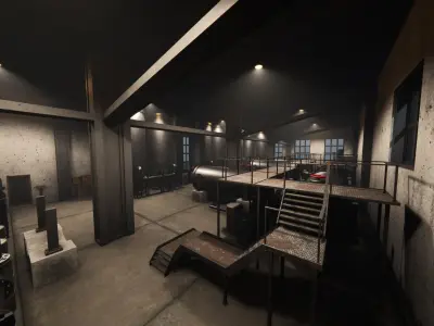 Modular Pumping Station for Unity Low-poly 3D model