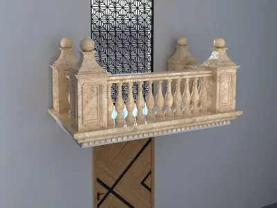 Balcony Door Window Low-poly 3D model