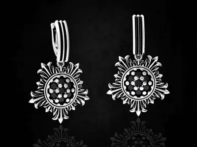 Sun earrings 3D print model