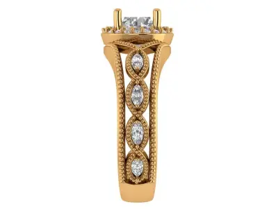 Round Engagement Ring 3D print model purchase