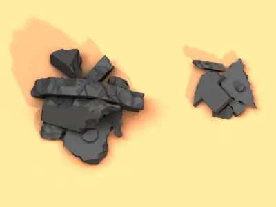 Low Poly Debris Piles Low-poly 3D model