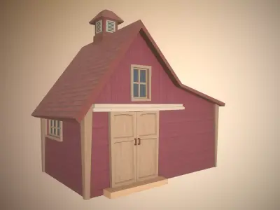 Stylized barn Low-poly 3D model