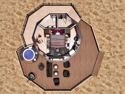 glamping pod geodesic dome PETRA  3D model