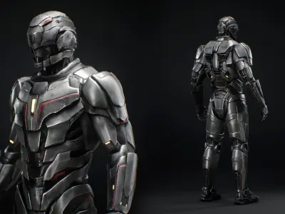 Sci-fi Mech Low-poly 3D model