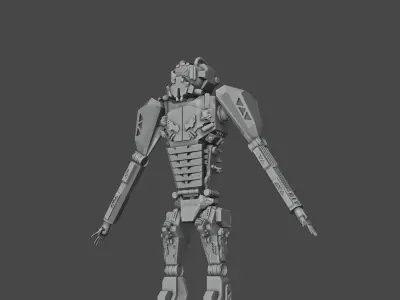 cyberpunk robot 2 3D model