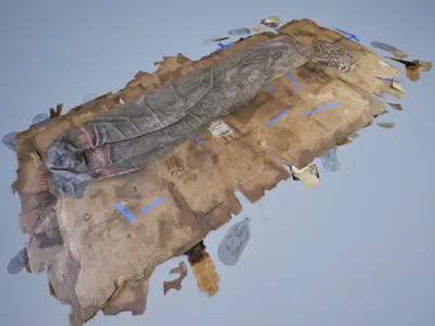 Bed cardboard box Low-poly 3D model