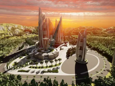 modern city- urban 3D model 2
