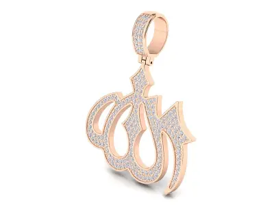 Allah diamond pendant  3D print model