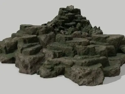Rock Set Low-poly 3D model 8