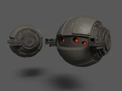 SciFi Drones Low-poly 3D model