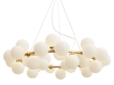 Collection of glass milk chandelier 3D model