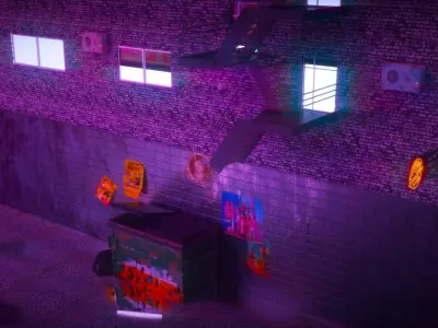 japanese neighborhood 3D model