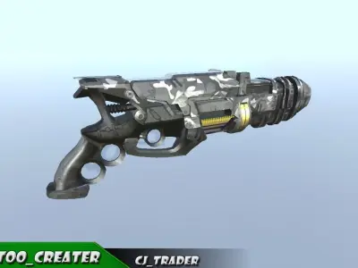 Sci-Fi Weapon Space Gun Low-poly  3D Model Low-poly 3D model